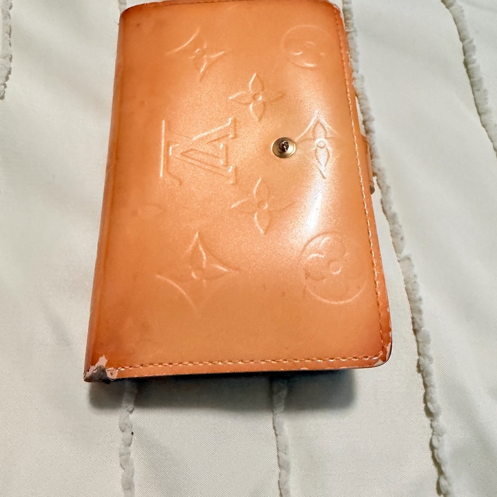 Louis Vuitton Orange Embossed Monogram Leather Card Case